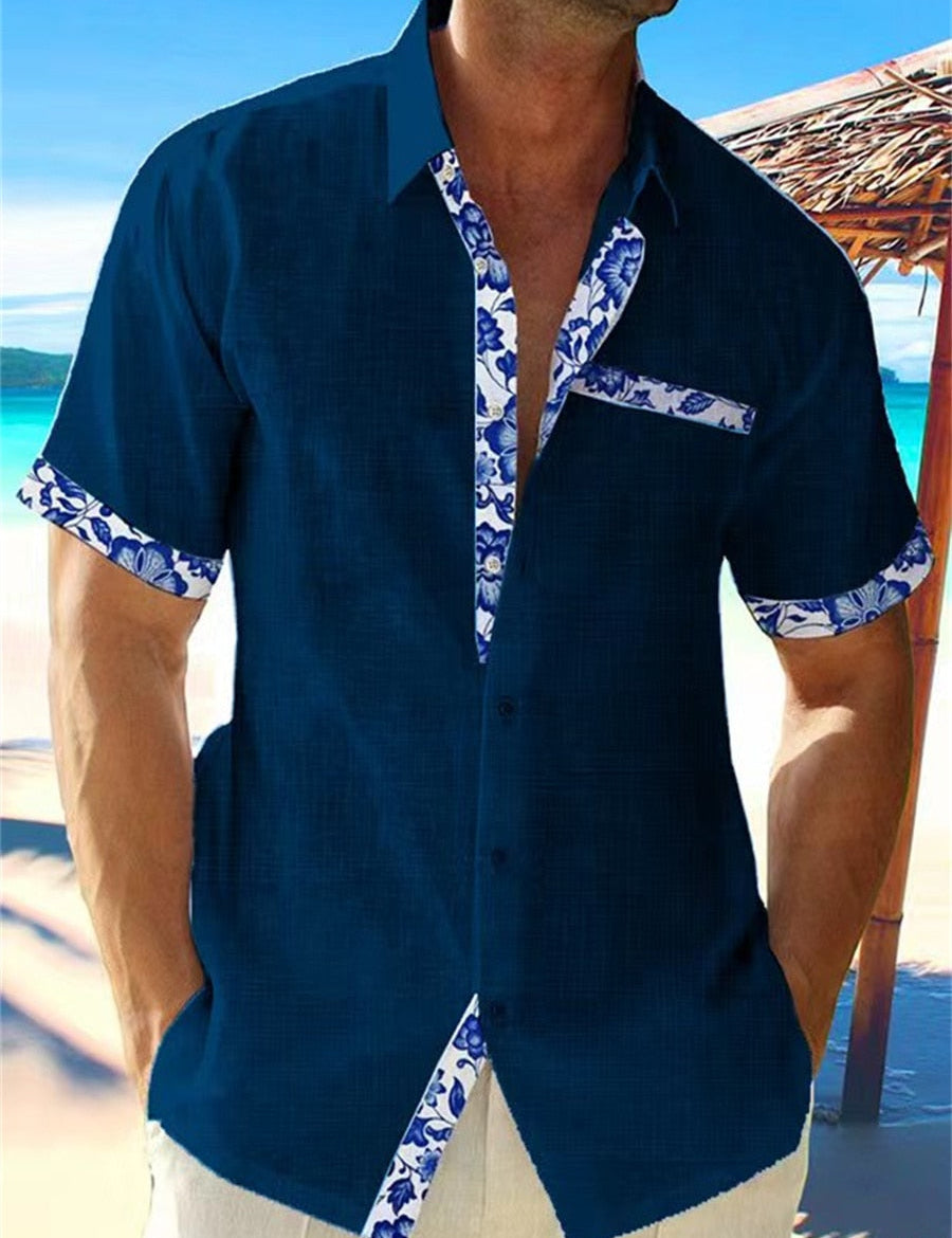 Luis | Tropical Breeze Trimmed Button-Up Shirt