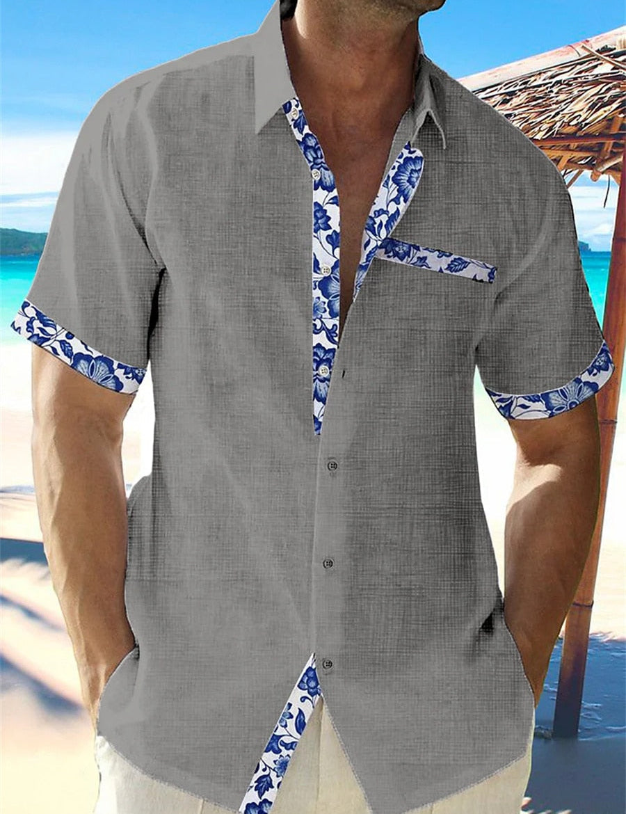 Luis | Tropical Breeze Trimmed Button-Up Shirt