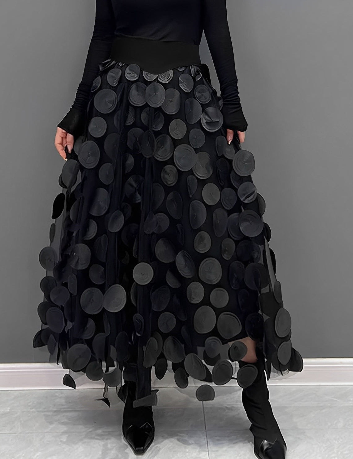 LAURA | Black Polka Dot Skirt