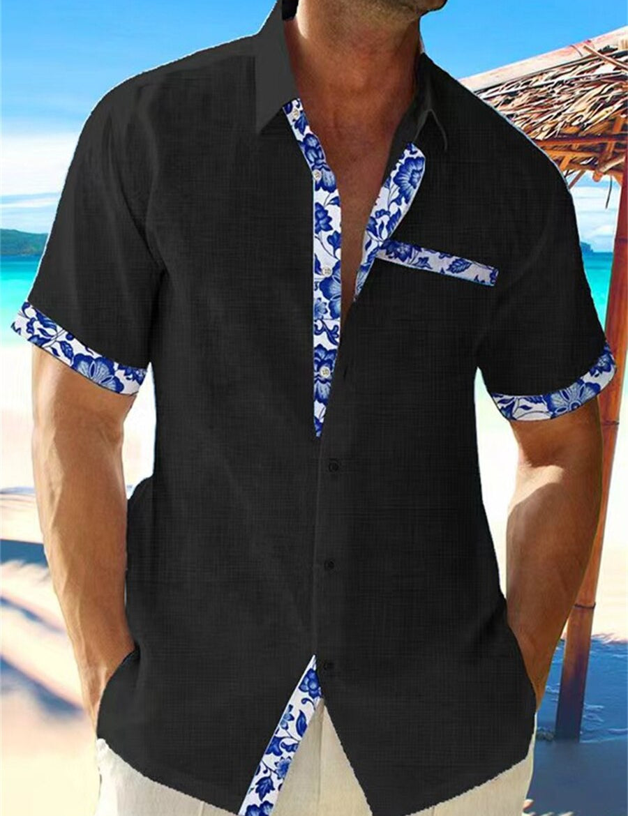 Luis | Tropical Breeze Trimmed Button-Up Shirt