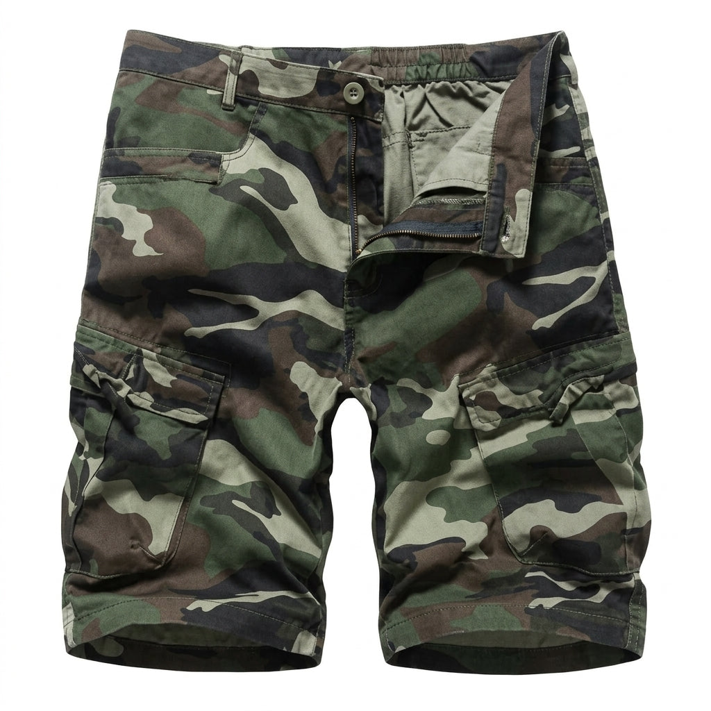 Samuel | Men's Camouflage Multi-Pocket Belted Cargo Shorts 1