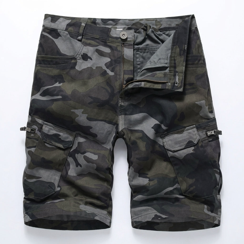 Samuel | Men's Camouflage Multi-Pocket Belted Cargo Shorts 2