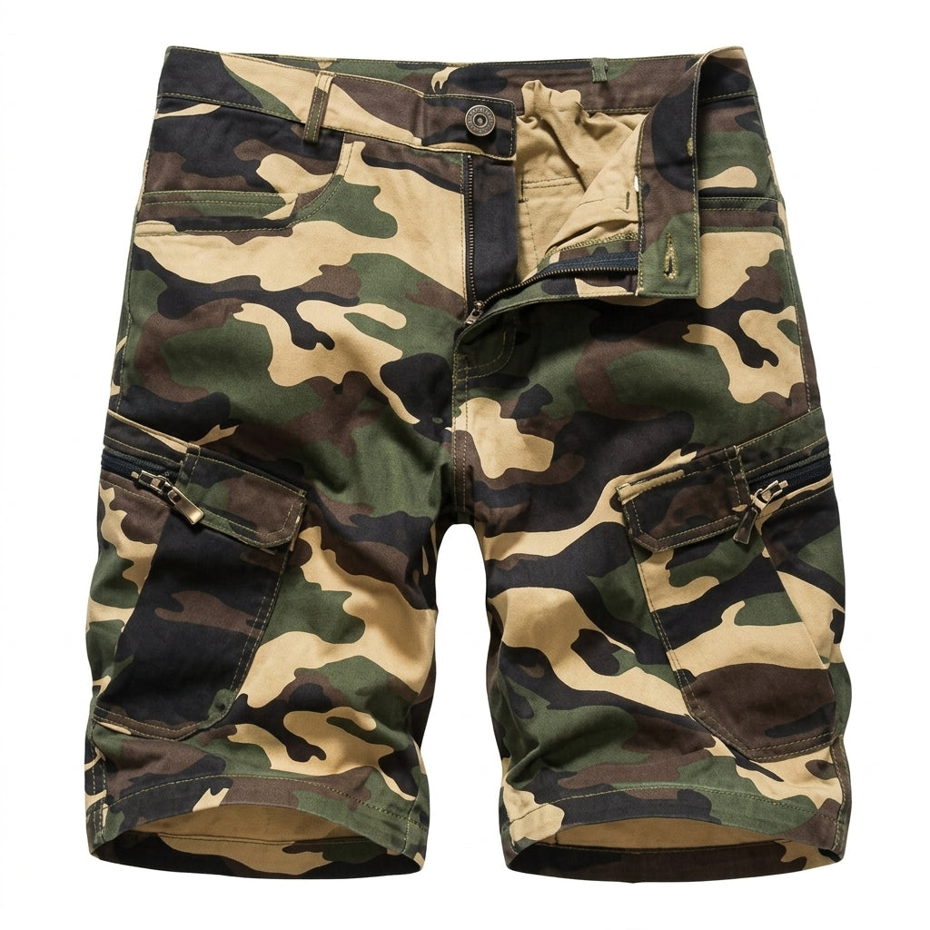 Samuel | Men's Camouflage Multi-Pocket Belted Cargo Shorts 4