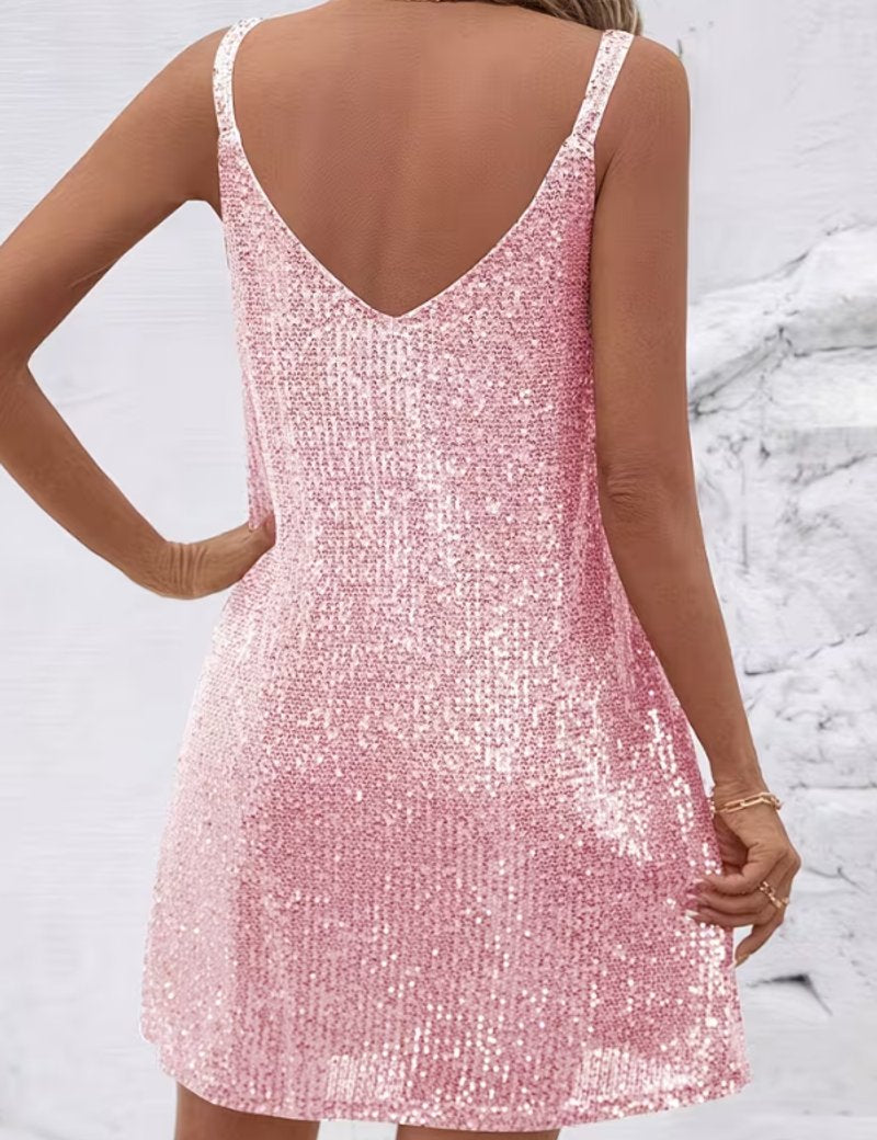 Scarlett | Women's Sleeveless Sequin Mini Evening Gown V-Neck Party Dress 3
