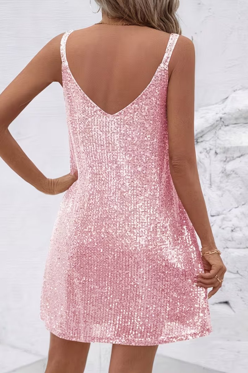 Scarlett | Women's Sleeveless Sequin Mini Evening Gown V-Neck Party Dress 3
