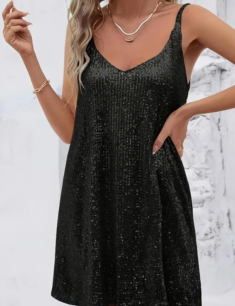 Scarlett | Women's Sleeveless Sequin Mini Evening Gown V-Neck Party Dress 7
