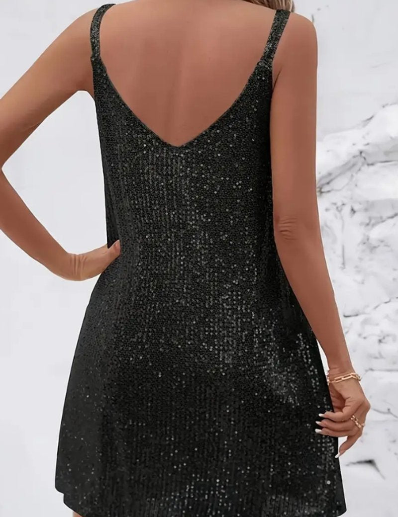 Scarlett | Women's Sleeveless Sequin Mini Evening Gown V-Neck Party Dress 8