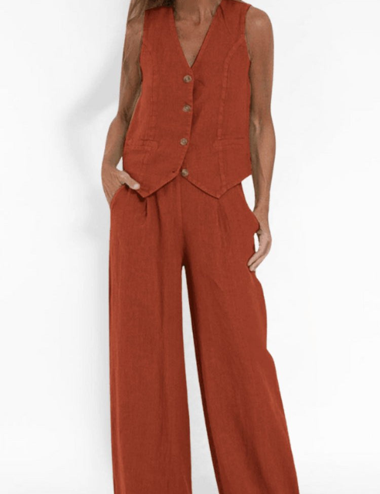 Scarlett | Women's Sleeveless Wide-Leg Two-Piece Set 4