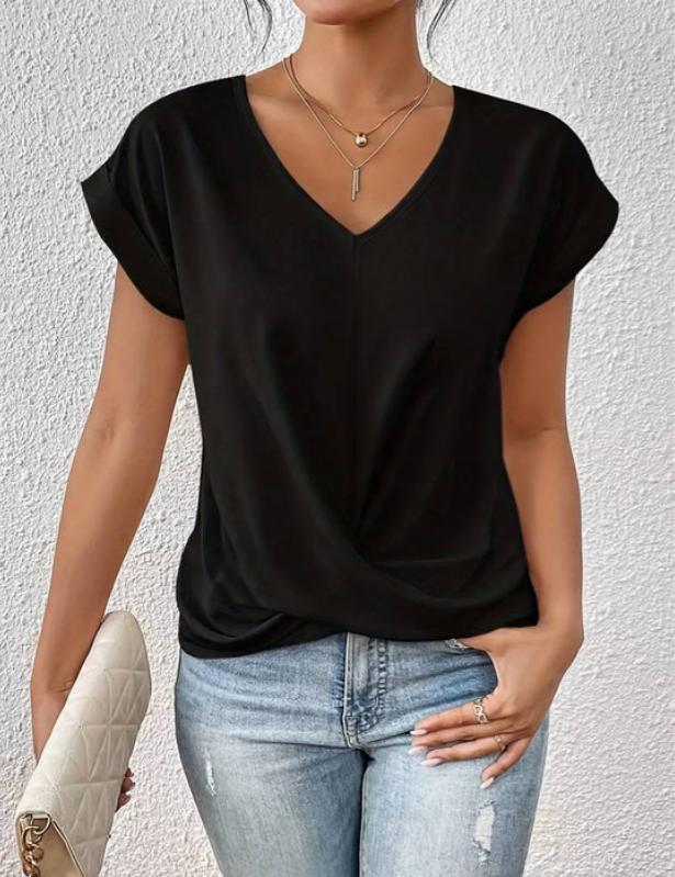 CHLOE | Versatile Draped V-neck Blouse