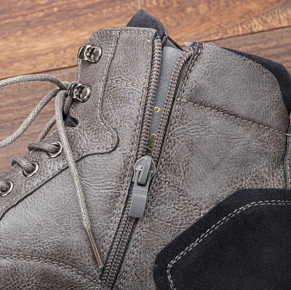 Men’s Leather Ankle Boots - Durable Slip-Resistant Sole - Casual Comfortable Fit-4