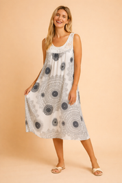 Sleeveless Summer Dress for Women Plus Size Stylish Patterned Sundress 0