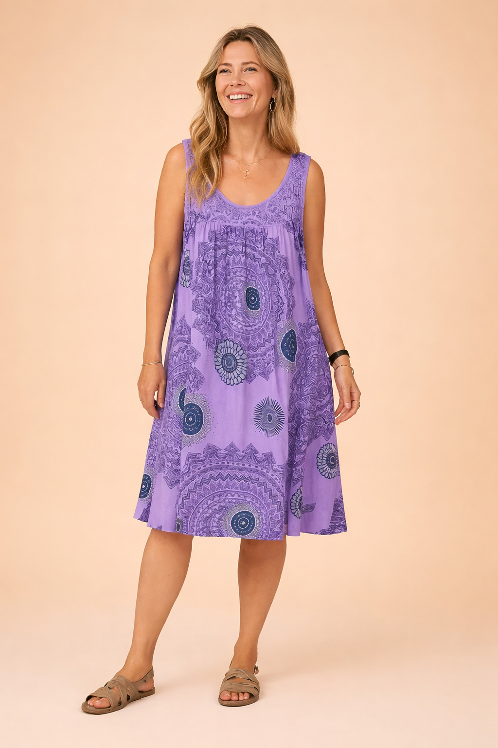 Sleeveless Summer Dress for Women Plus Size Stylish Patterned Sundress 1