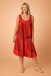 Sleeveless Summer Dress for Women Plus Size Stylish Patterned Sundress 2