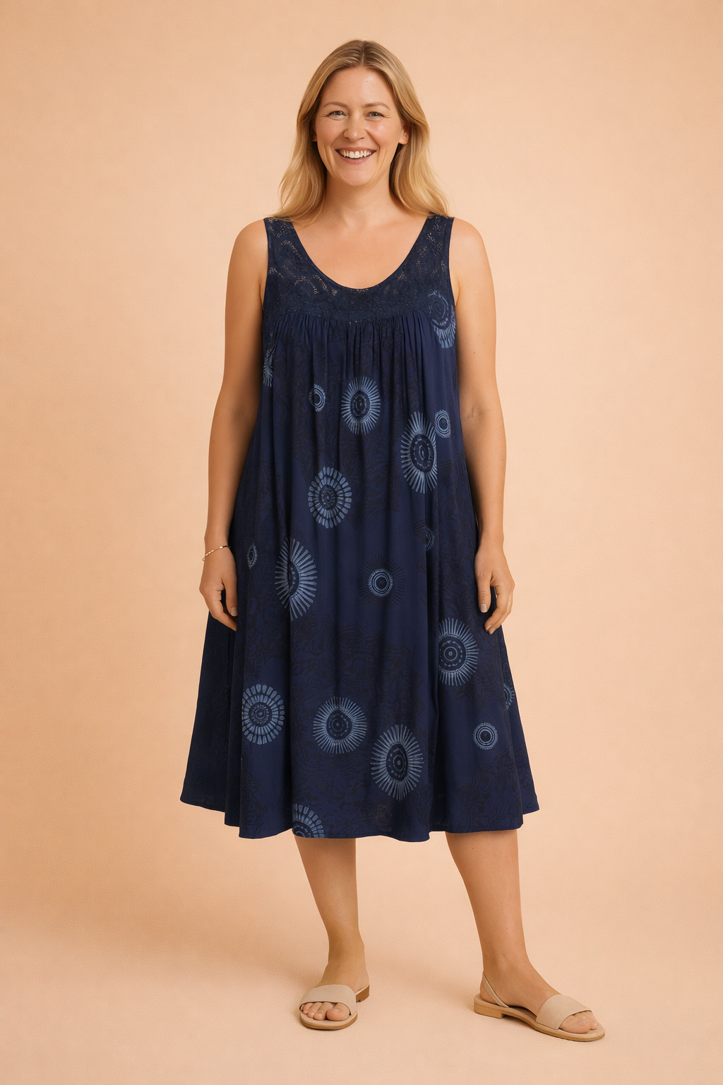 Sleeveless Summer Dress for Women Plus Size Stylish Patterned Sundress 3