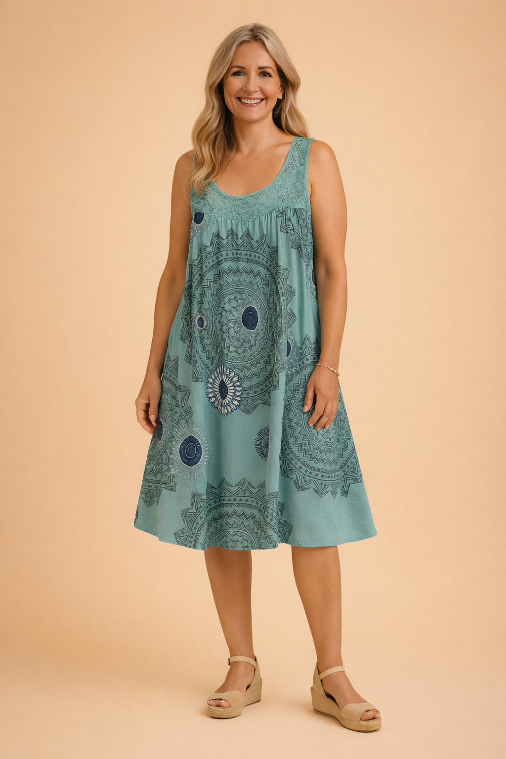 Sleeveless Summer Dress for Women Plus Size Stylish Patterned Sundress 6
