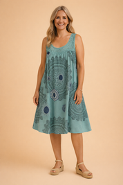 Sleeveless Summer Dress for Women Plus Size Stylish Patterned Sundress 6