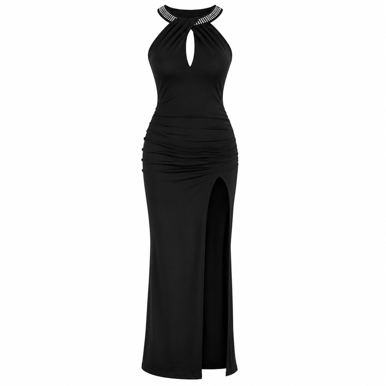 Sophia Wentworth | Rhinestone Halter Midi Dress For Women 1