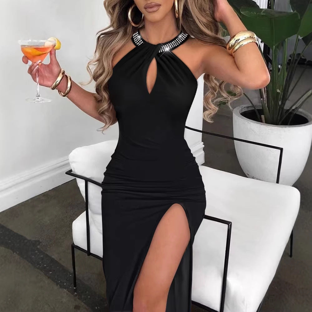 Sophia Wentworth | Rhinestone Halter Midi Dress For Women 5