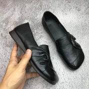 Sophia | Women's Comfort Leather Slip-On Arch Support Wedge Flats 0