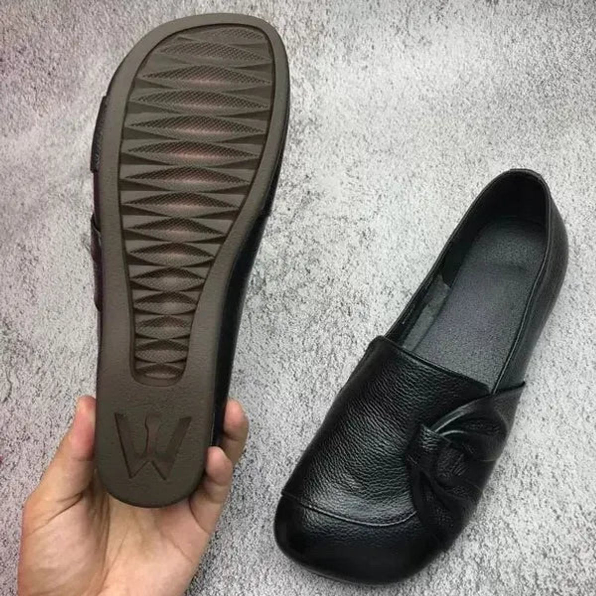 Sophia | Women's Comfort Leather Slip-On Arch Support Wedge Flats 2