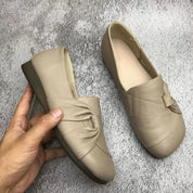 Sophia | Women's Comfort Leather Slip-On Arch Support Wedge Flats 5
