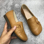 Sophia | Women's Comfort Leather Slip-On Arch Support Wedge Flats 6
