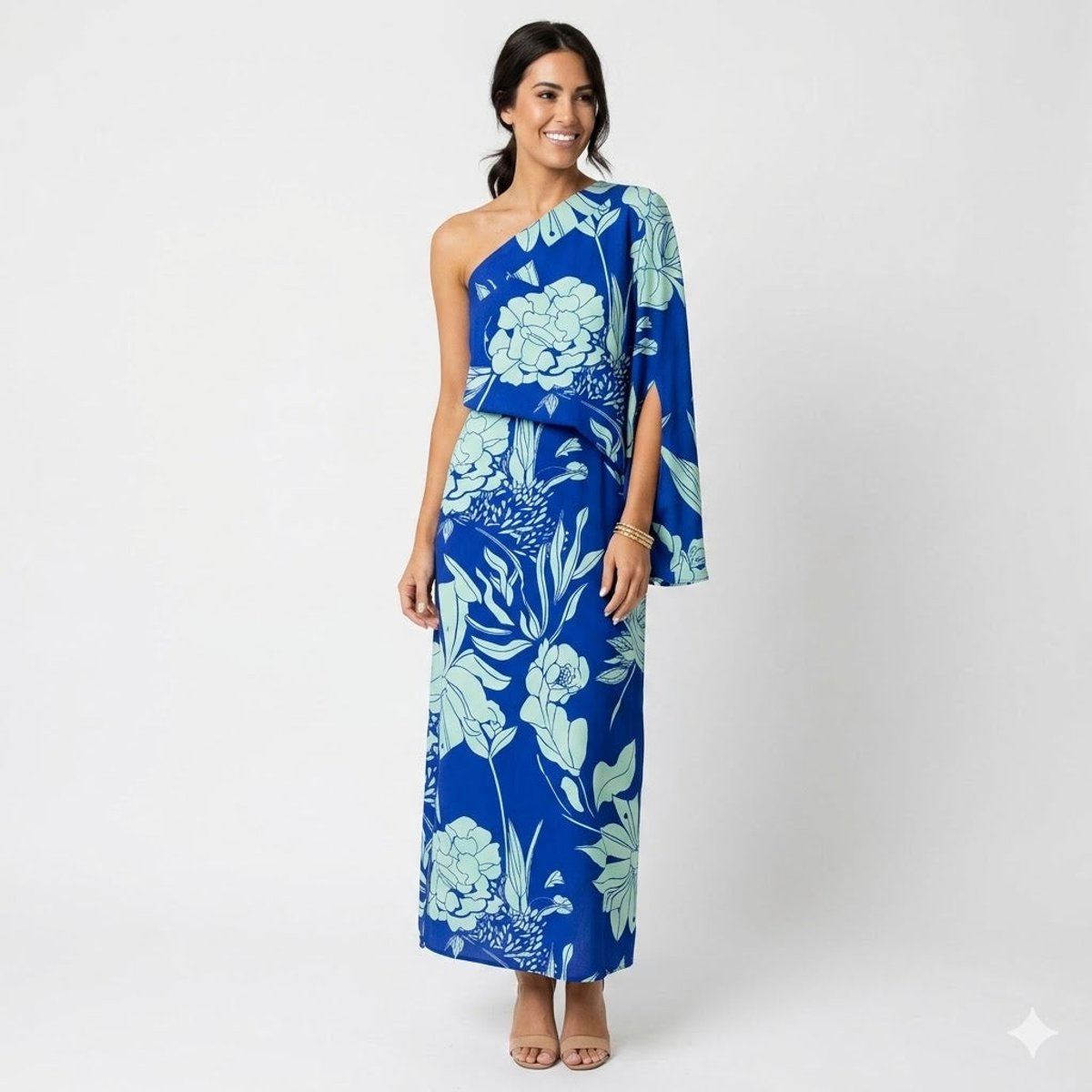 Sophia | Women's One-Shoulder Floral Maxi Summer Dress Jumpsuit 0