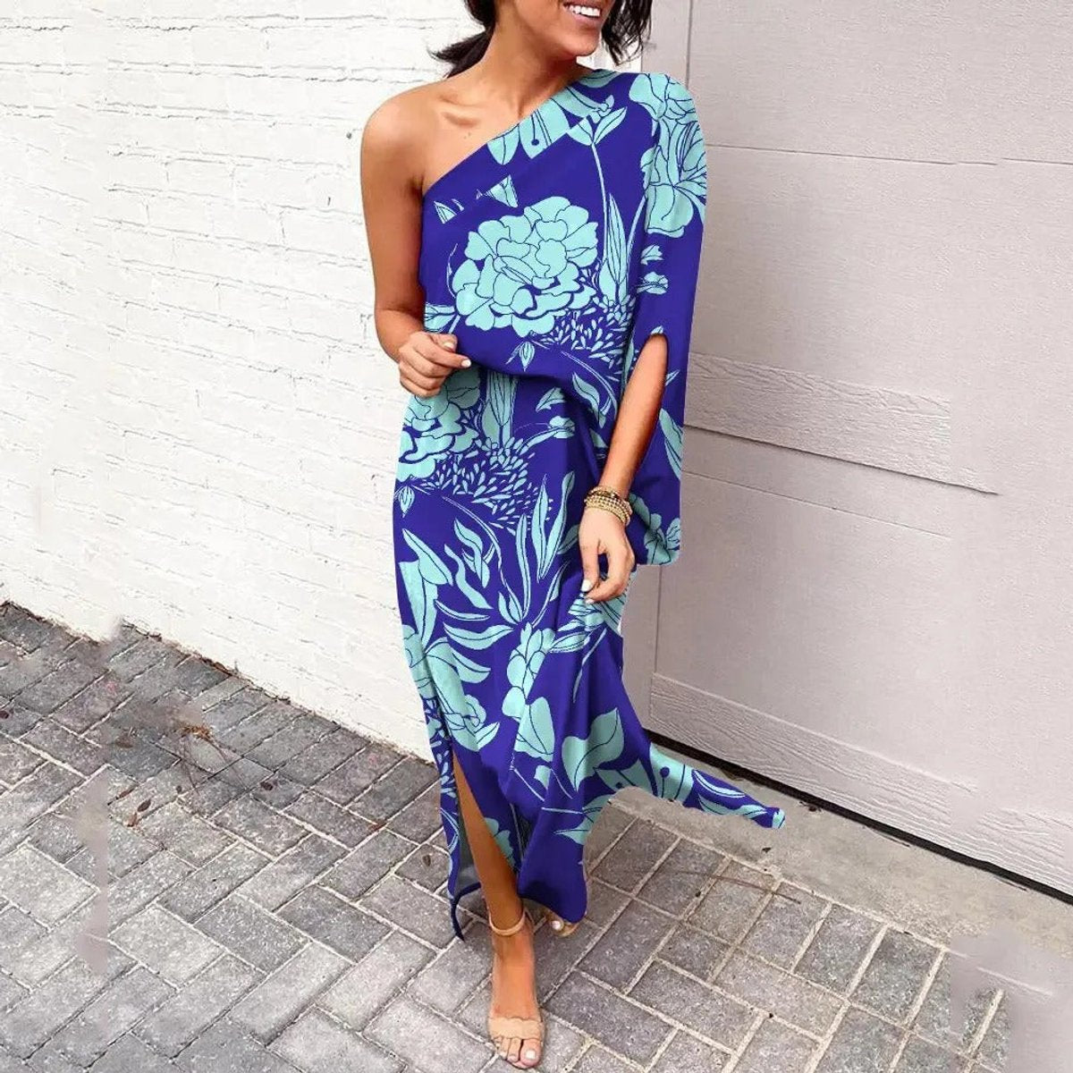 Sophia | Women's One-Shoulder Floral Maxi Summer Dress Jumpsuit 1