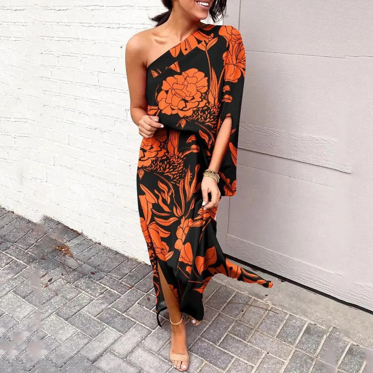 Sophia | Women's One-Shoulder Floral Maxi Summer Dress Jumpsuit 3