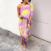 Sophia | Women's One-Shoulder Floral Maxi Summer Dress Jumpsuit 8