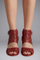 Tara Sanderson | Laser-Cut Block Heel Ankle Strap Sandals For Women 7