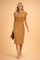 Wedding Guest Dresses - Elegant Black Midi Dress with Front Knot Detail for Women - Formal Dresses for Any Occasion 3