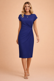 Wedding Guest Dresses - Elegant Black Midi Dress with Front Knot Detail for Women - Formal Dresses for Any Occasion 5