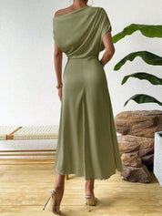 JASMIN | Cross-Over Satin Dress