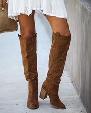 Women's Knee-High Boots with Block Heel for Fall Fashion