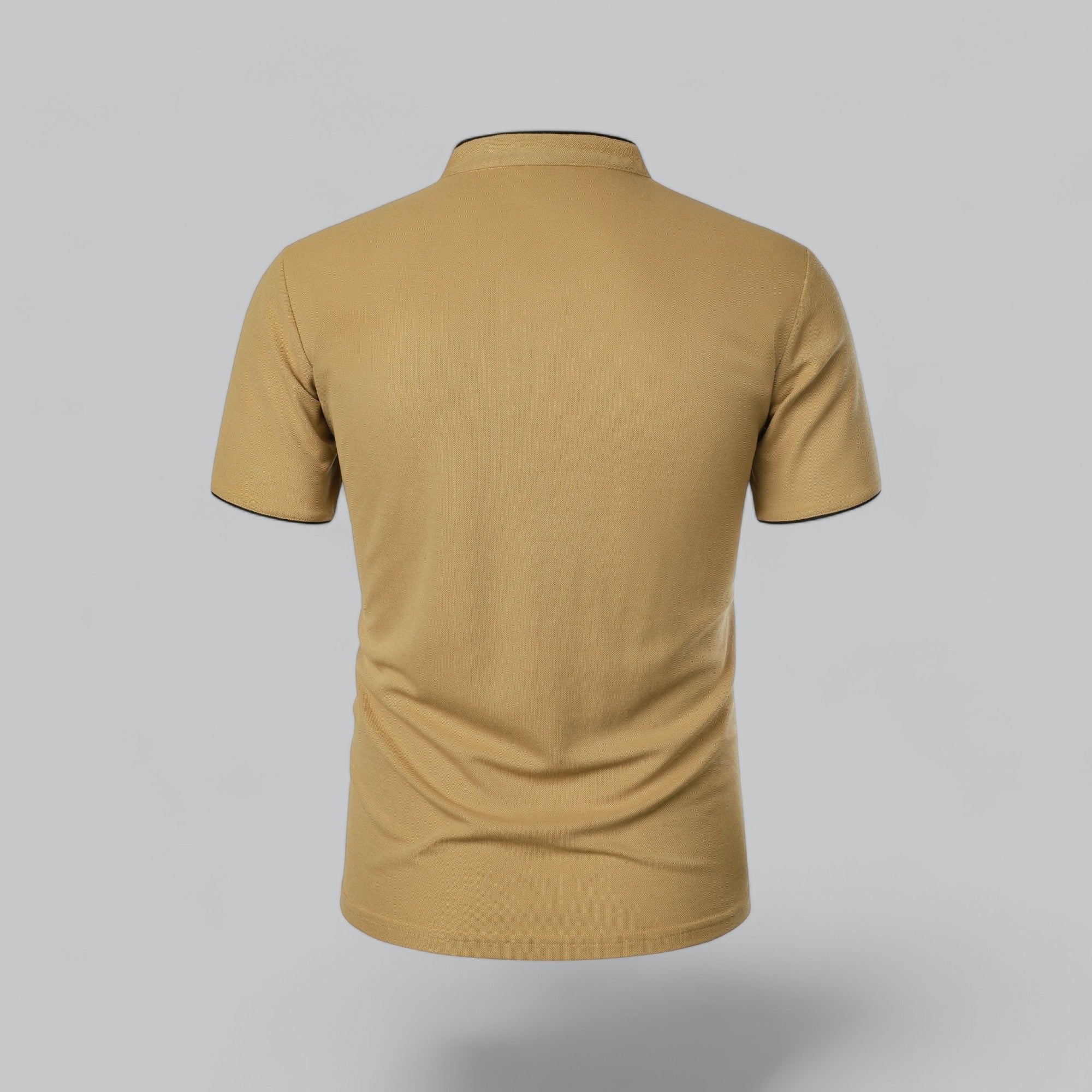 William | Men's Cotton Mandarin Collar Three-Button Polo Shirt 1