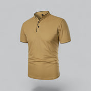 William | Men's Cotton Mandarin Collar Three-Button Polo Shirt 2