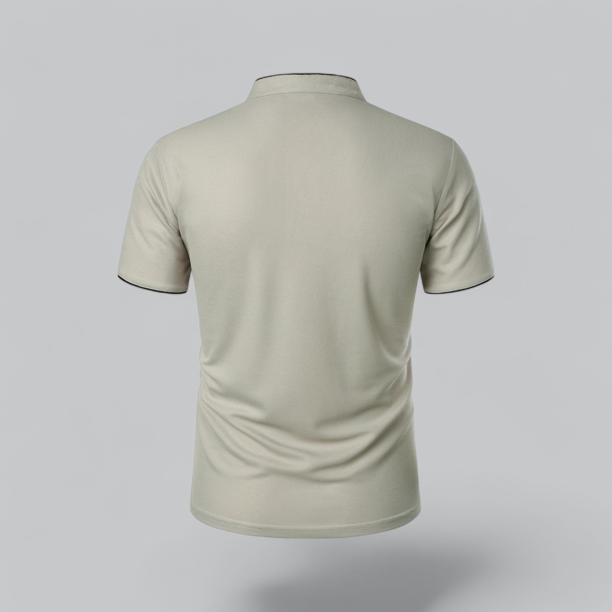 William | Men's Cotton Mandarin Collar Three-Button Polo Shirt 4
