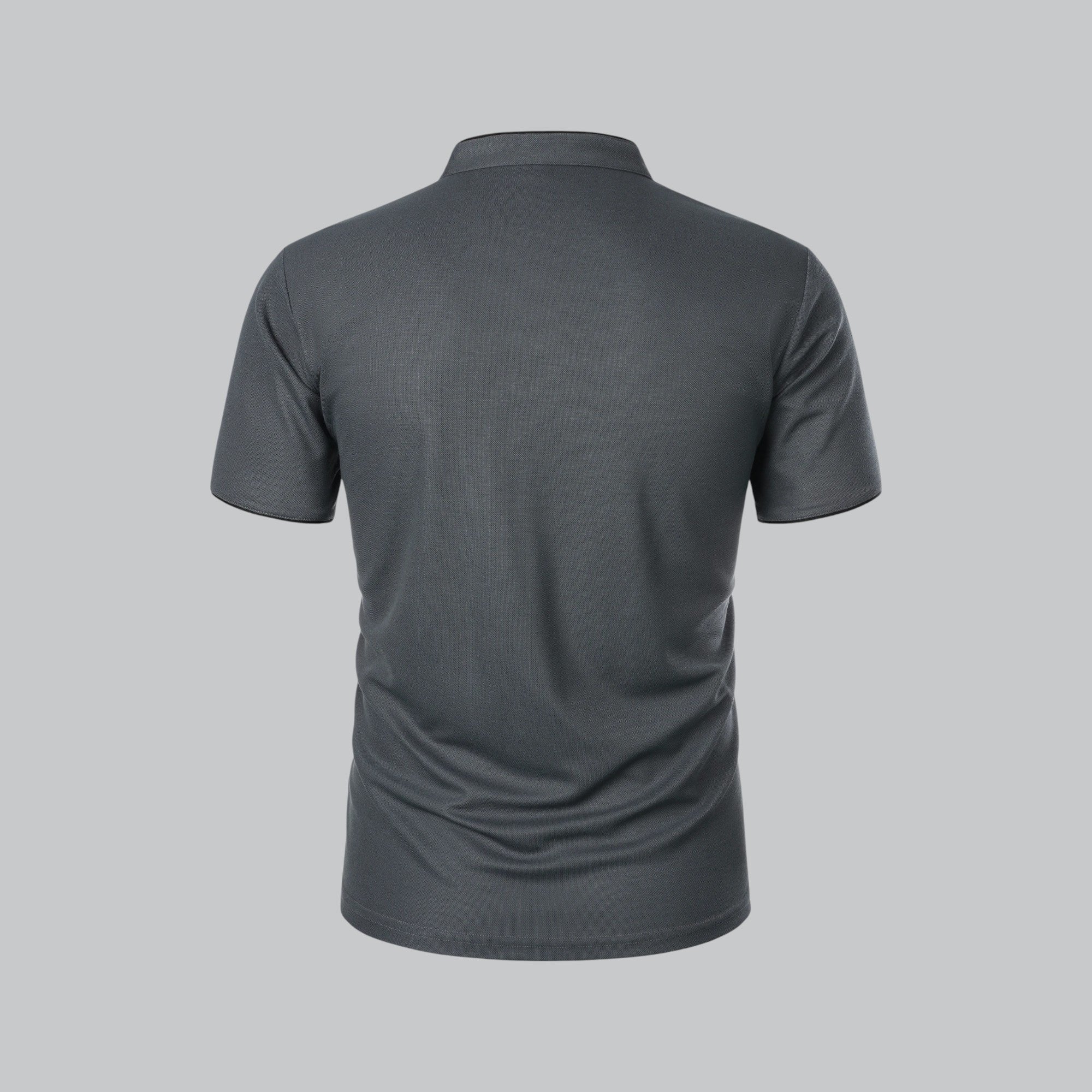 William | Men's Cotton Mandarin Collar Three-Button Polo Shirt 7
