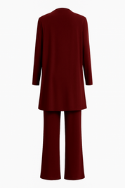 Women's 3-Piece Cardigan Set with Wide Leg Trousers - Versatile Autumn Outfit 3