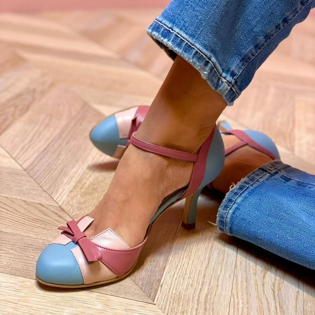 Women's Elegant Bow Strap Heels with Secure Ankle Fit 0