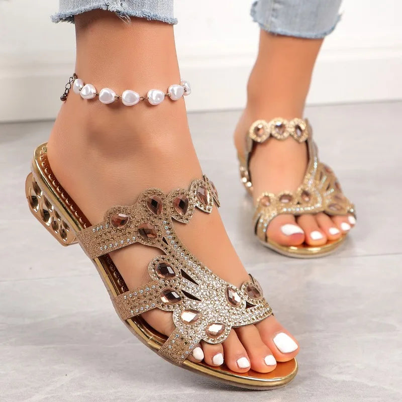 Women's Elegant Orthopedic Embellished Strap Sandals with Arch Support 0