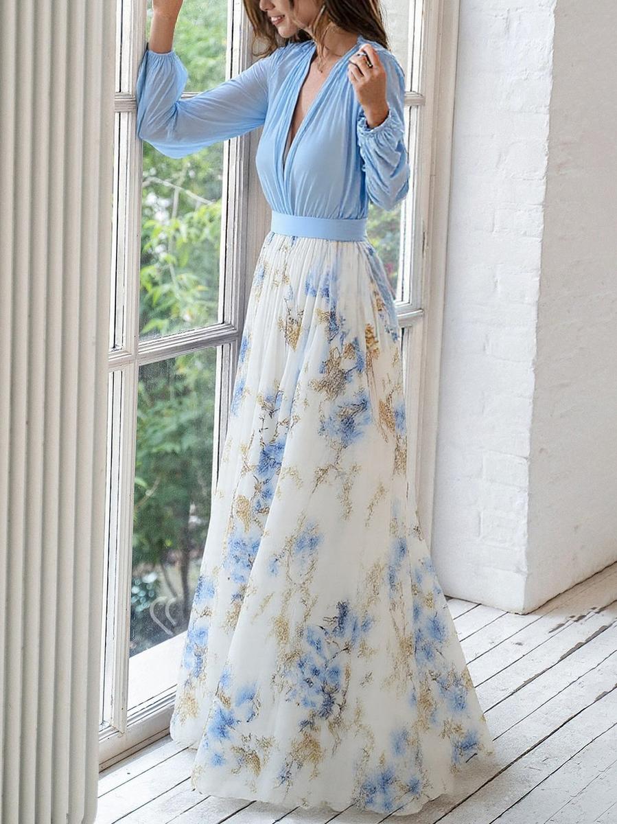 Women's Floral Maxi Dress - Elegant Summer Dresses for Casual Outings 1
