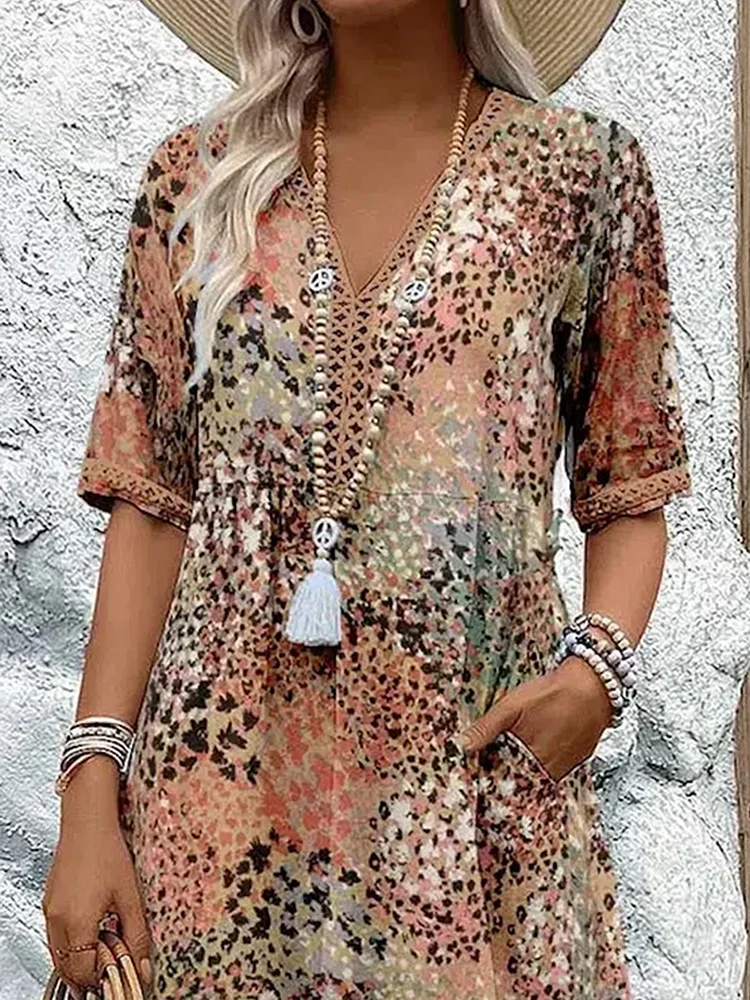 Women's Floral Midi Dress - Elegant Summer Dress for Effortless Style and Comfort 6