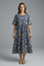 Women’s Floral Midi Dress with Round Neck and Flared Skirt 2
