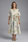 Women’s Floral Midi Dress with Round Neck and Flared Skirt 5
