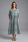 Women’s Floral Midi Dress with Round Neck and Flared Skirt 6