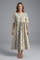 Women’s Floral Midi Dress with Round Neck and Flared Skirt 7