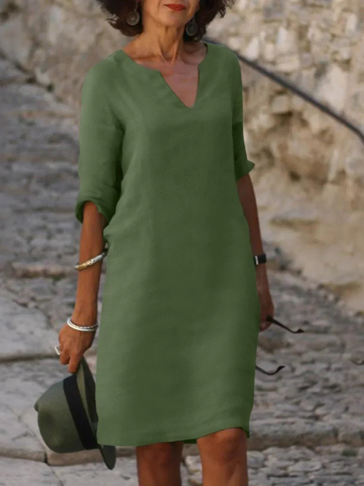 Women's Formal Dress - Elegant V-Neck Summer Dress for Special Events and Everyday Wear 2