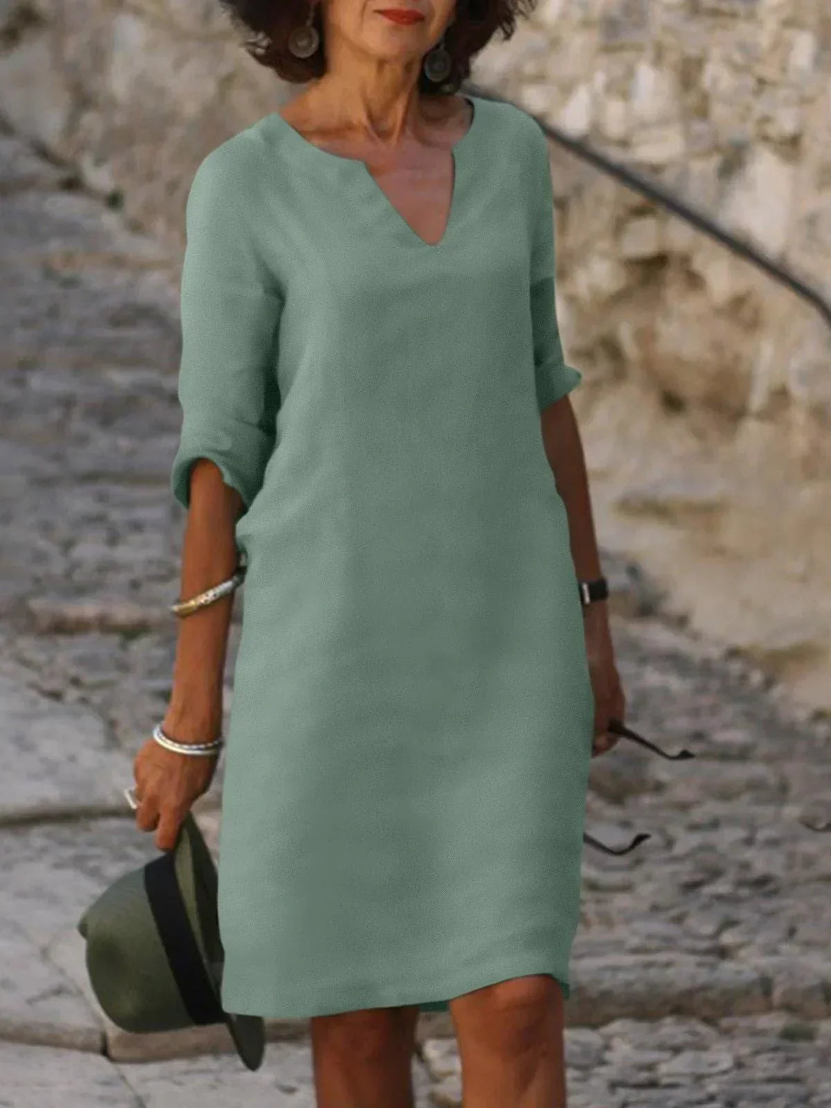 Women's Formal Dress - Elegant V-Neck Summer Dress for Special Events and Everyday Wear 3